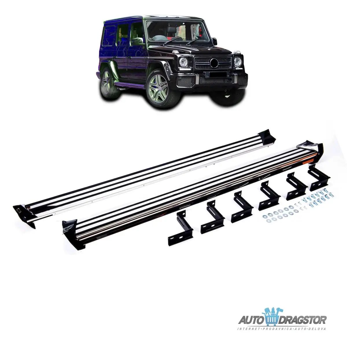 MERCEDES G-Class (W463) 1989- ALUMINIJUMSKO BOCNO GAZIŠTE KOMPLETNO SA DELOVIMA ZA MONTAŽU-SET 