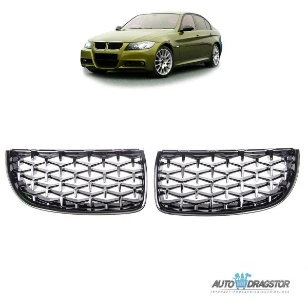 BMW 3 (E90) Sedan (E91) Touring 2005-2008 MASKA DIAMOND CRNA SET 2 KOM 